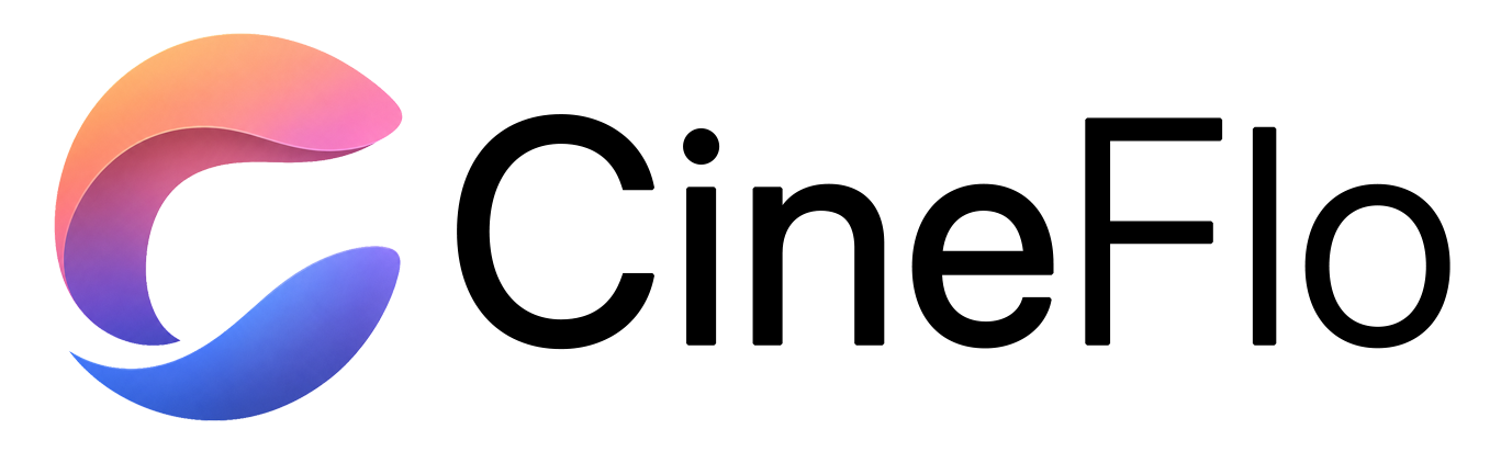CineFio logo: gradient circular icon on the left and the bold wordmark 'CineFio' on the right